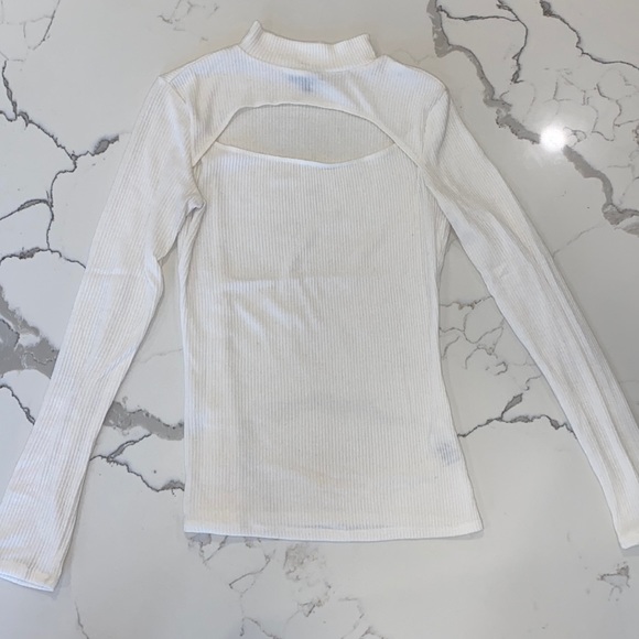 White Cutout Neck Top - Picture 1 of 3